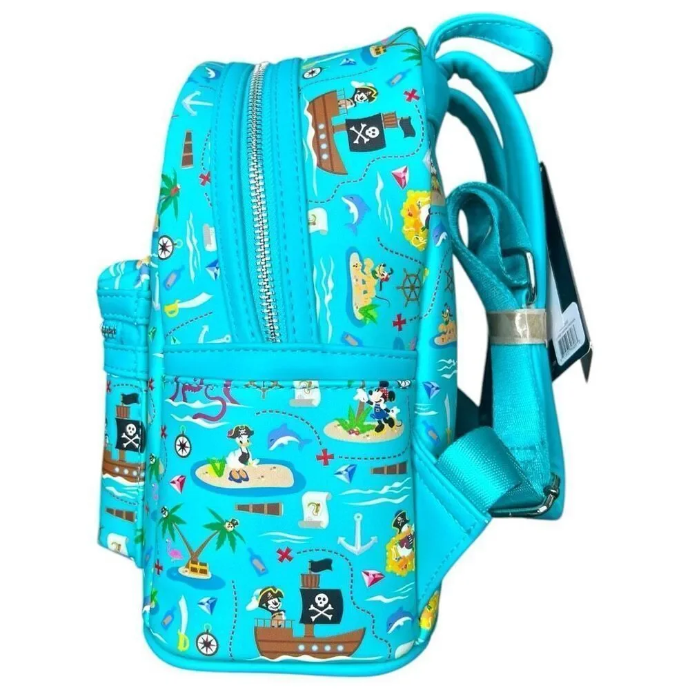 NEW Loungefly Pirate Mickey and Friends AOP Mini Backpack 1